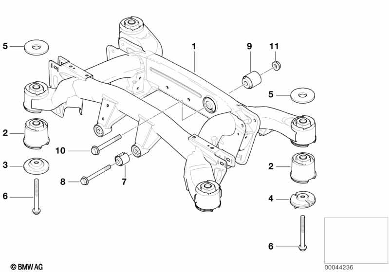 Genuine Rear Axle Carrier Rubber Mount Bushing 33 31 6 770 454 view 2