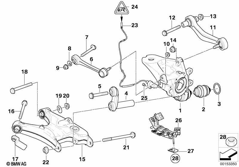 Genuine Suspension Swing Control Arm Locking Nut Lower Outer 33 32 6 767 546 view 2