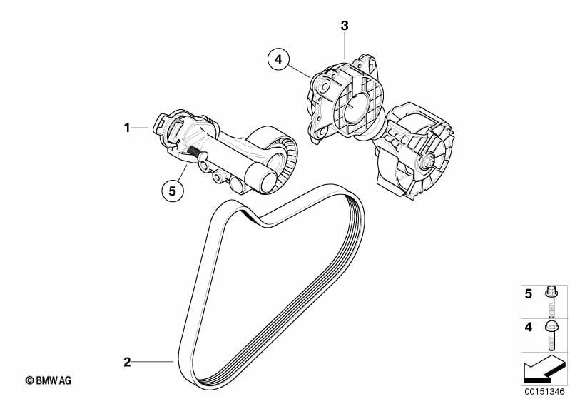 Genuine Water Pump Alternator V Ribbed Serpentine Drive Belt 11 28 7 604 014 view 2