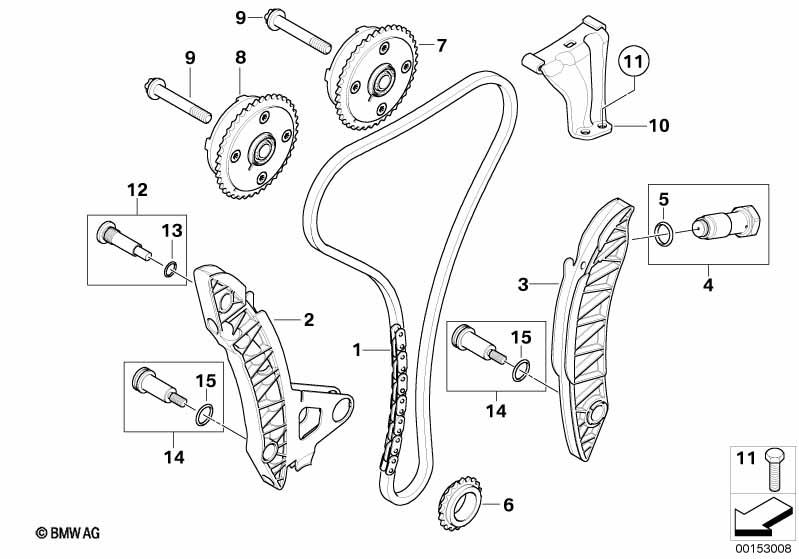 Genuine Engine Timing Chain Inlet Camshaft Cam Adjustment Unit 11 36 7 545 862 view 2