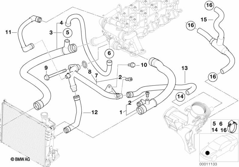 Genuine Cooling System Water Hose/Pipe 11 53 2 247 309