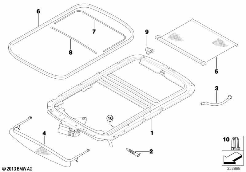 Genuine Front Sliding Panorama Sunroof Roller Blind Replacement 54 10 2 757 016