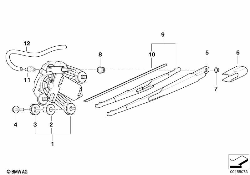Genuine Rear Windscreen Windshield Window Wiper Arm Cleaning 61 62 7 044 625