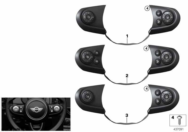 Genuine Multifunctional Sport Steering Wheel Switch Fits F57 61316814564