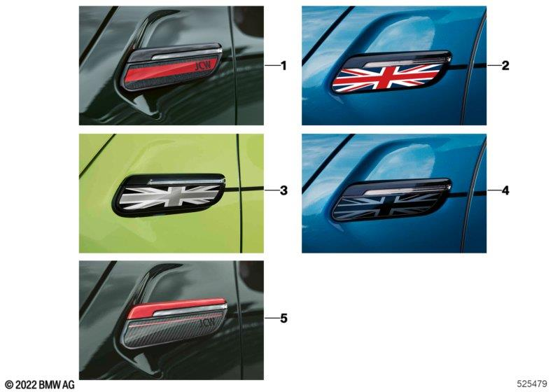 Genuine Side Panel Cover Trim Black Jack Fits F57 LCI F55 LCI 51135A1D9B3