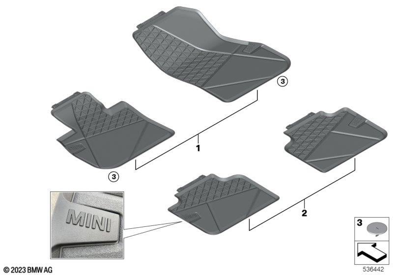 Genuine Front Floor Mats All Weather RHD Interior Fits U25 51475A2DA79