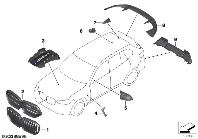Genuine M Performance Rear Spoiler Flow Through Black MG 51192471124