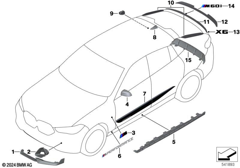 Genuine M Performance Right OS Brake Air Inlet Trim Carbon MSP 51115A56346