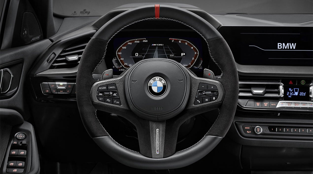 Genuine M Performance Steering Wheel Cover Leather Carbon 32302471441