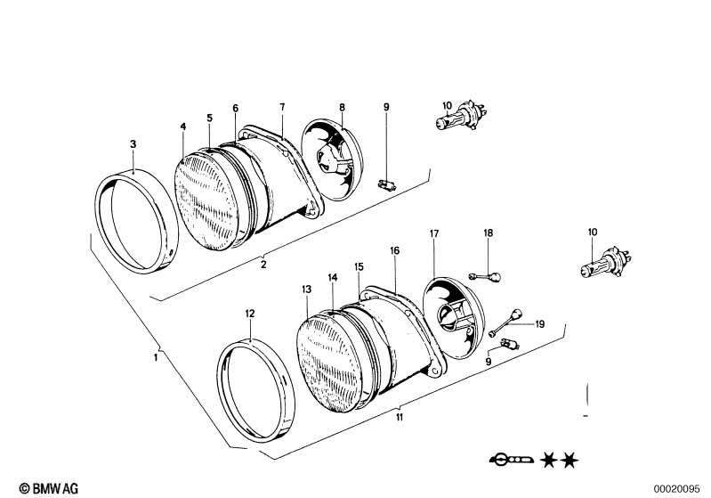 Genuine Headlight Headlamp Light Bulb Halogen H4 63 12 1 354 619