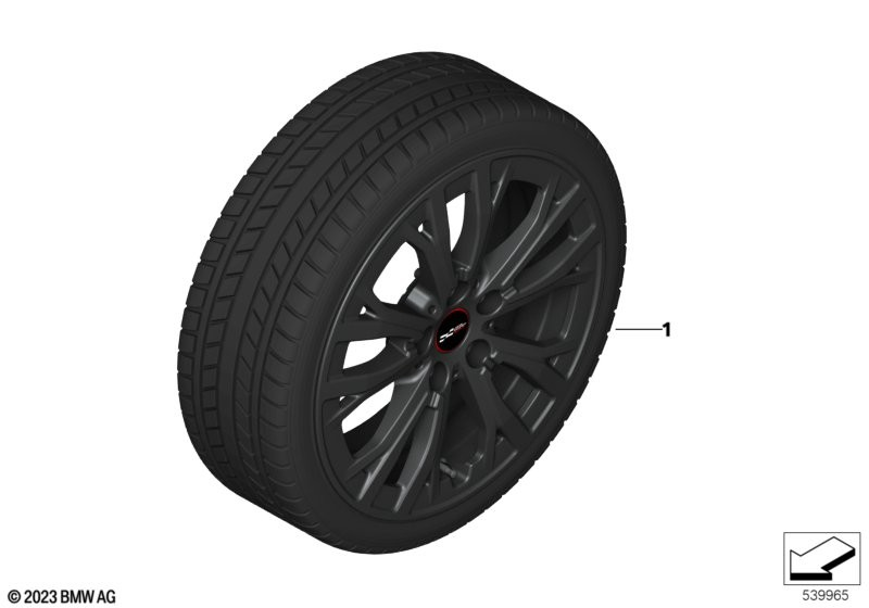 Genuine JCW Start Spoke Rim Tyre Set Wheel x2 Winter 17" Black 36115B30EF2