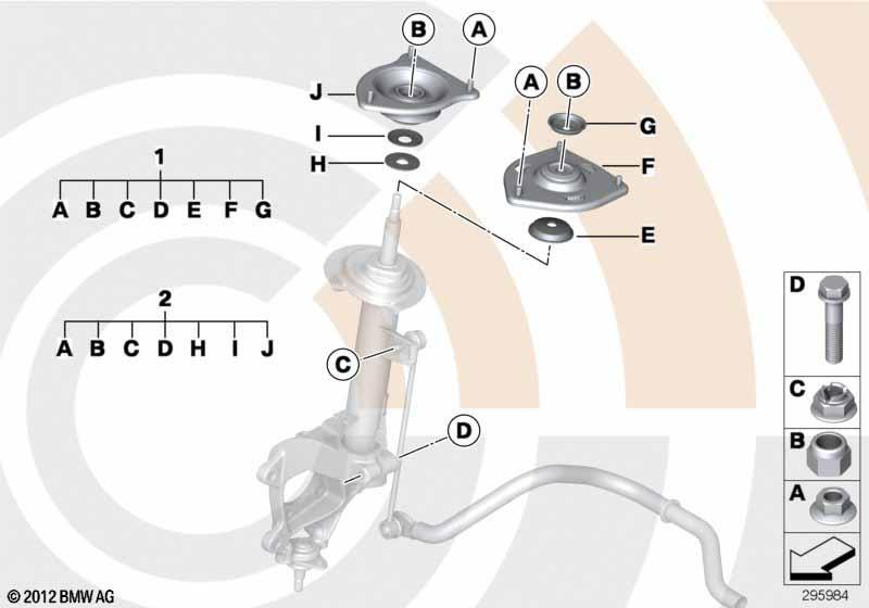 Genuine Support Bearing Repair Kit Value Parts Fits R52 R50 R53 31352318480
