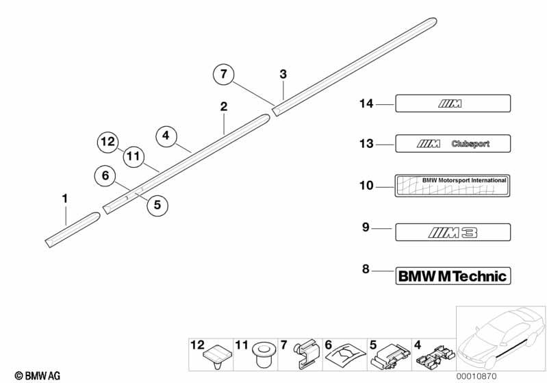 Genuine Rear Left Moulding Fender M Technic 51 13 2 233 689