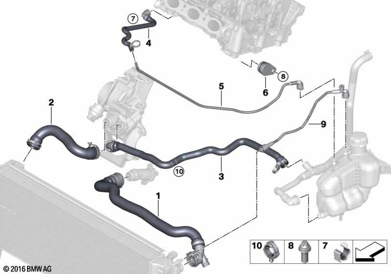 Genuine Radiator Coolant Expansion Tank Pipe Hose 17 12 7 617 366