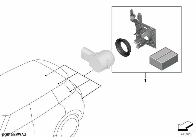 Genuine Retrofit Kit PDC Parking Sensor Rear Clubman 66 20 2 408 603