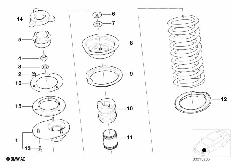 Genuine Suspension Spring Strut Tower Reinforcement Plate 31 31 2 489 795 view 2