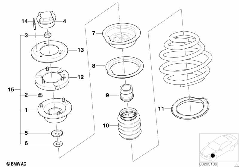 Genuine Repair Kit For Support Bearing Front 31 35 2 241 448 view 2
