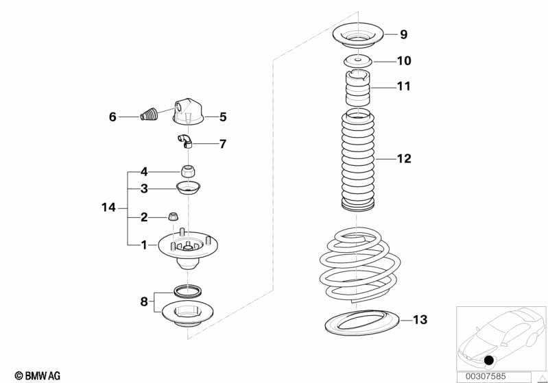 Genuine Repair Kit For Support Bearing Front 31 35 2 298 912 view 2
