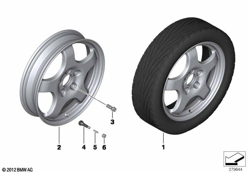 Genuine Space Saver Wheel With Tyre 135/90 R17 36 11 5 A43 231 view 2
