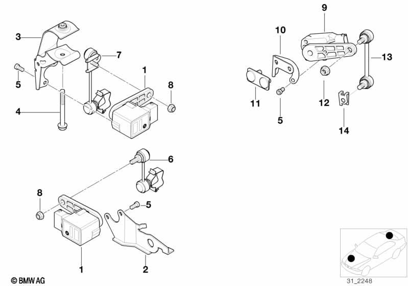 Genuine Level Sensor Bracket Right 31 12 1 093 702 view 2