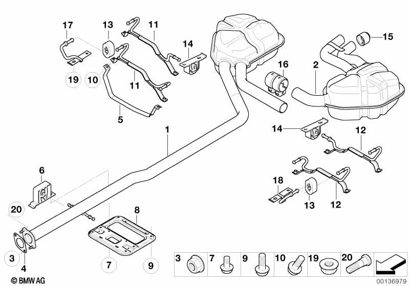 Genuine Rear Exhaust System Rubber Mount 18 20 1 176 013 view 2