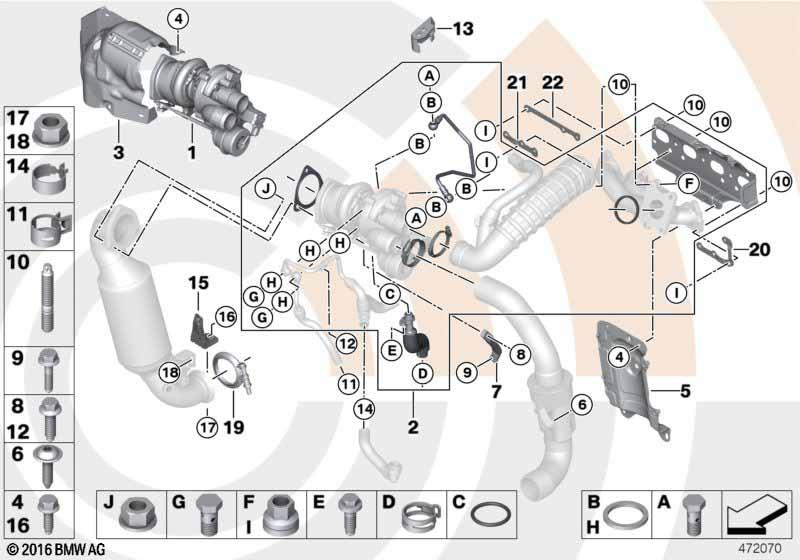 Genuine Turbo Charger Silencer Exhaust Manifold Clamp 18 30 2 756 352 view 2