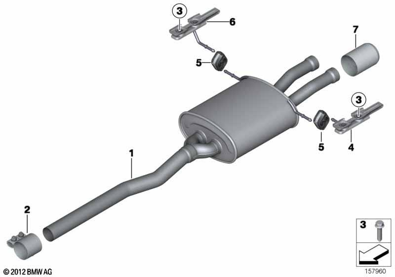 Genuine Exhaust Tailpipe Trim Tip Chrome 18 30 7 590 303 view 2
