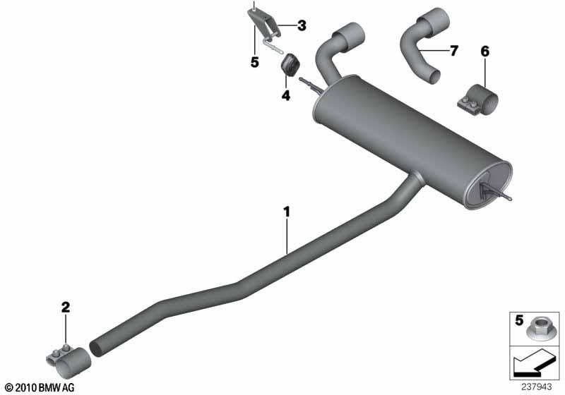 Genuine Exhaust Tailpipe Trim Tip Finisher Chrome 18 30 9 807 156 view 2