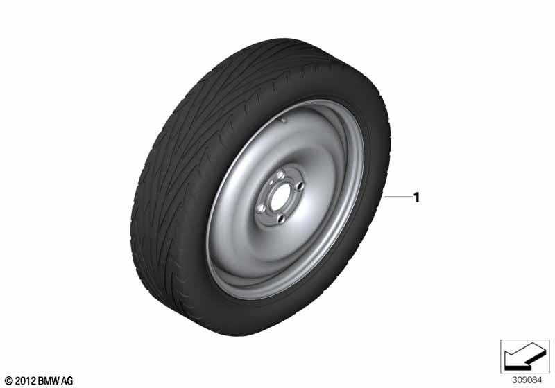 Genuine Space Saver Emergency Spare Wheel + Tyre 115/70R15 90M 36 10 1 508 367 view 2