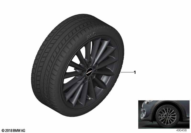 Genuine Multi Spoke Rim Tyre Set Wheel x2 Winter Jet Black 17" 36112461642 view 2