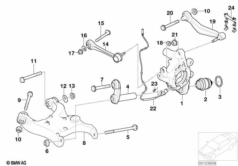 Genuine Hex Bolt Screw For Rear Axle Support Wheel Suspension 33 30 6 760 393 view 2