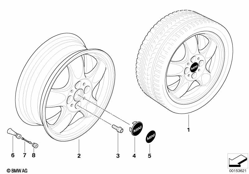 Genuine 15" Inch Light Alloy Wheel 5-Star Spooler R100 Silver 36 11 6 768 498 view 2