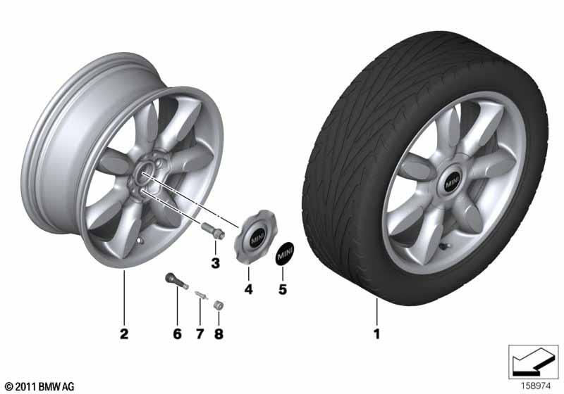 Genuine 17" Inch Light Alloy Wheel Night Spoke R106 Black 36 11 6 773 800 view 2