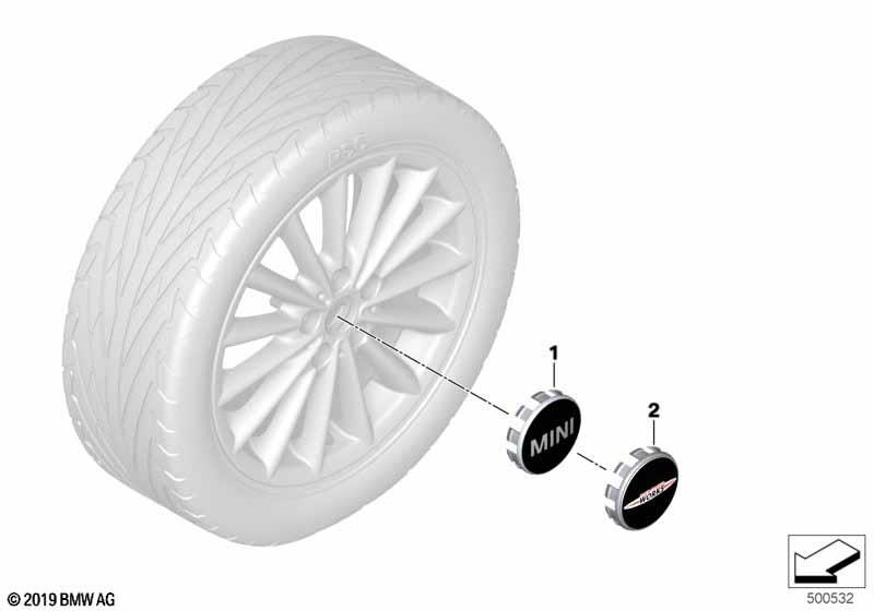 Genuine Wheel Floating Hub Centre Cap JCW 56mm Diameter 36 12 2 469 710 view 2