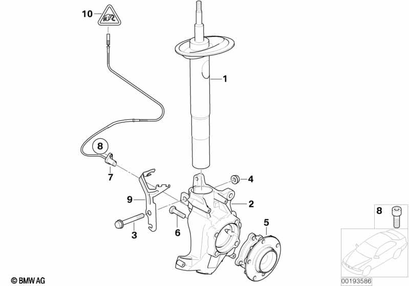 Genuine Suspension Spring Strut/Shock Absorber Front Left 31 32 6 764 457 view 2