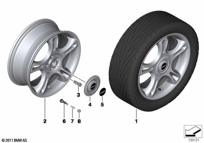 Genuine 18" JCW Silver Hub Cap For 18 Inch Star-Spoke R95 Alloy Wheels 36 13 6 779 555 view 2