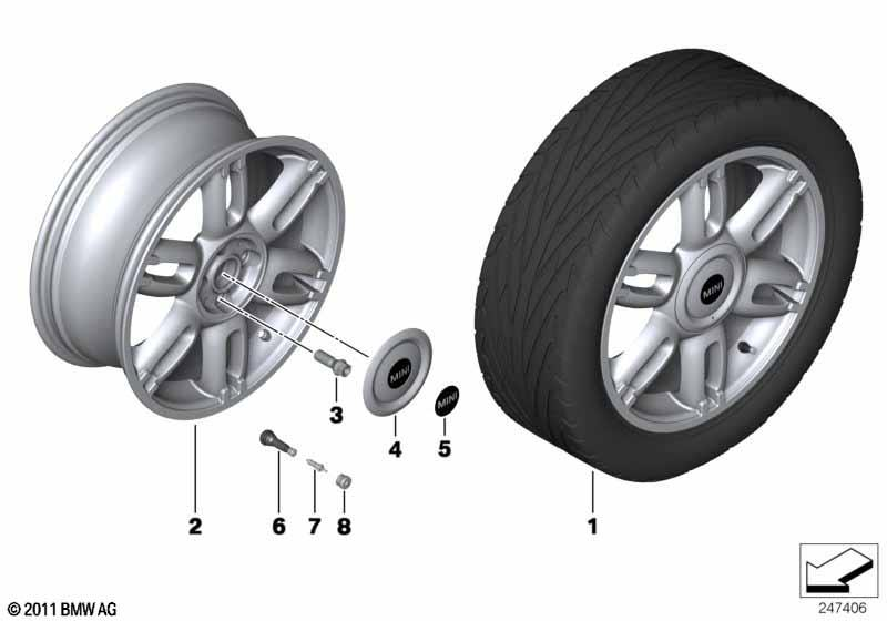 Genuine 17" Hub Cap For 17 Inch Twin-Spoke Twin Blade Spoke Alloy Wheel 36 13 6 862 439 view 2