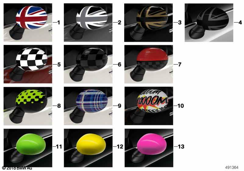 Genuine Left Door Wing Mirror Cover Cap Checkered Black Grey 51 14 2 354 917 view 2