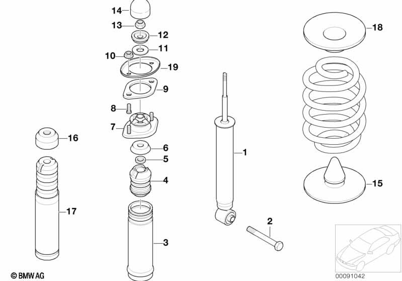 Genuine Rear Shock Absorber Damper Dust Cover Bump Stop 33 50 2 290 347 view 2