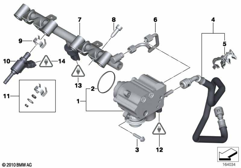 Genuine Feed Fuel Hose Line To High-Pressure Fuel Pump 13 53 7 605 189 view 2