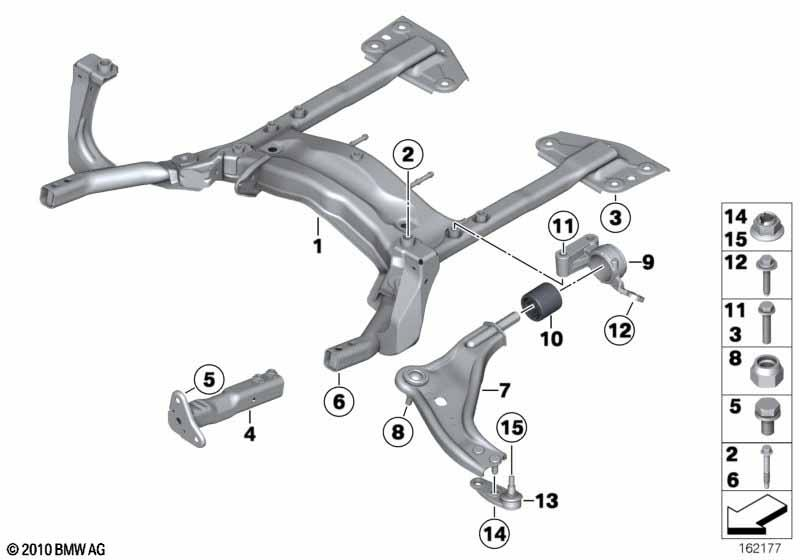 Genuine Wishbone Bracket With Rubber Mount Right O/S Driver 31 12 6 772 236 view 2