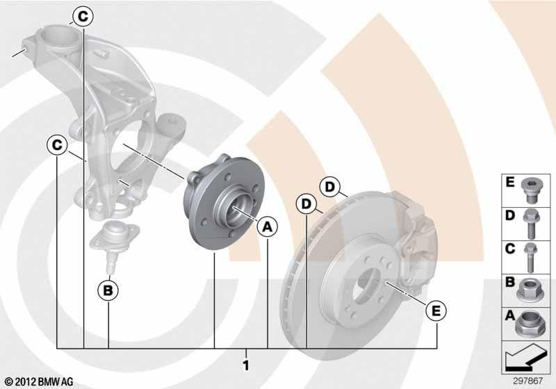 Genuine Front Wheel Bearing Service Kit 31 22 2 318 454 view 2