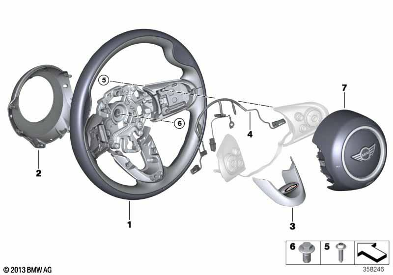 Genuine JCW Cover Trim For Sport Steering Wheel - Bottom 32 30 6 864 894 view 2