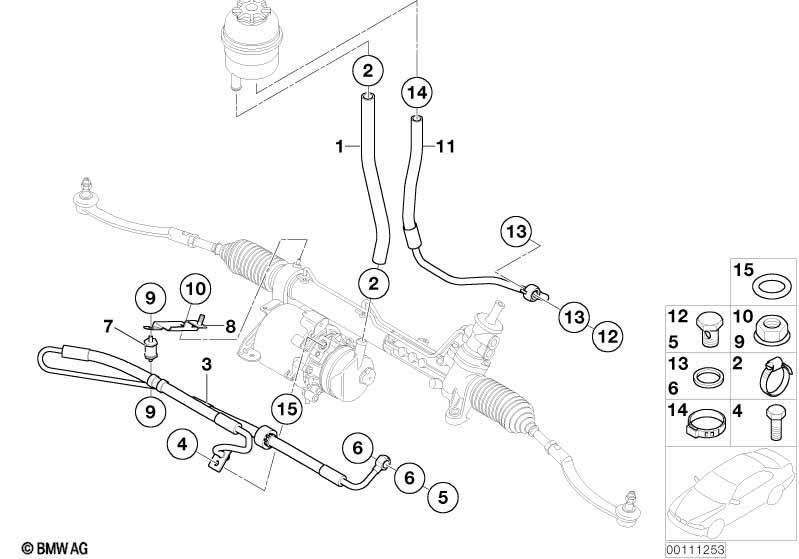 Genuine Power Steering Pressure Hose Return Pipe 32 41 6 781 745 view 2