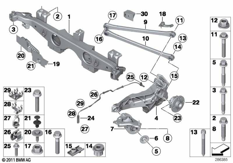 Genuine Suspension Wheel Bearing Rear Trailing Arm Right O/S 33 32 6 795 660 view 2