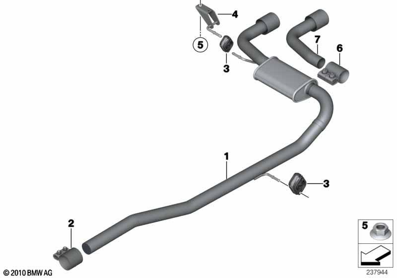 Genuine Exhaust Tailpipe Trim Tip Finisher Chrome 18 30 9 807 155 view 2