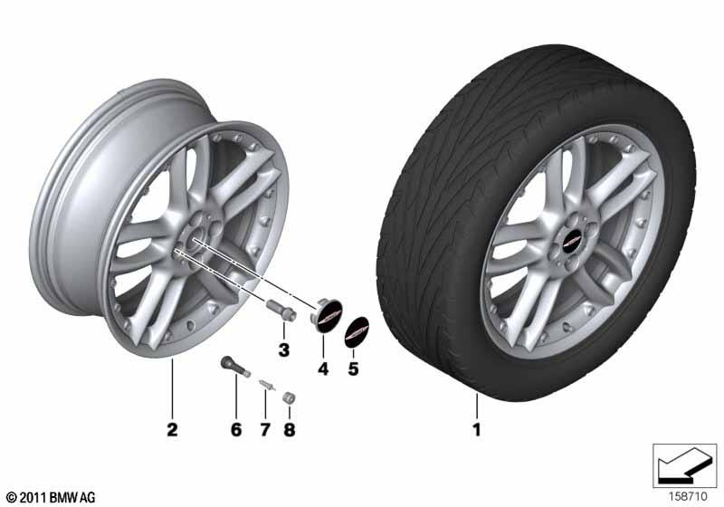 Genuine 18" JCW Alloy Wheel Double-Spoke Composite R109 Silver 36 11 6 777 357 view 2