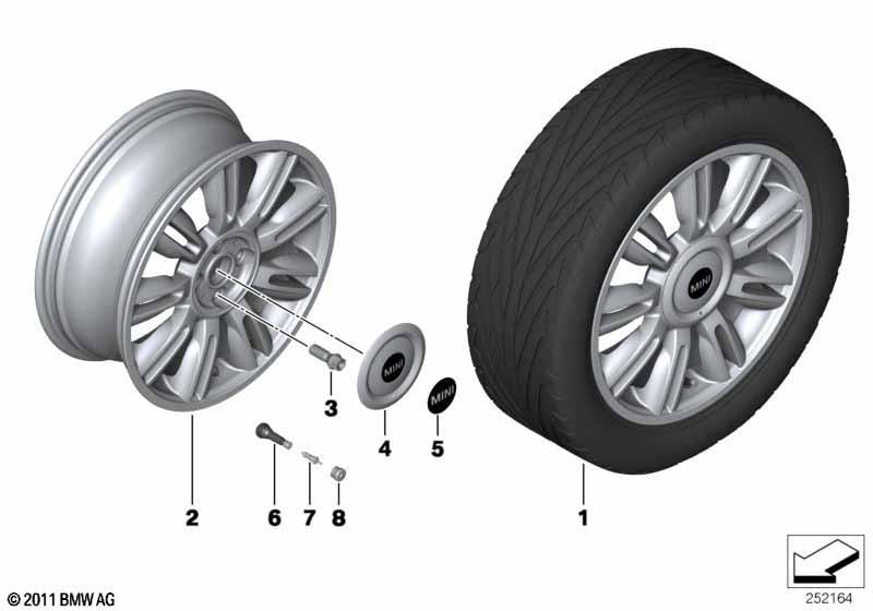 Genuine 17" Inch Light Alloy Wheel Twin Blade Spoke R130 Silver 36 11 6 799 229 view 2