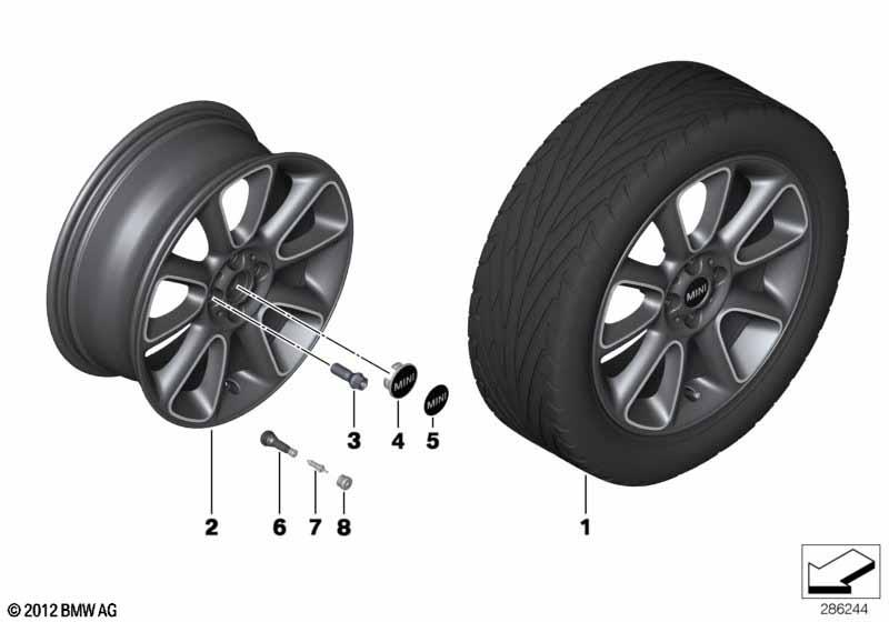 Genuine 17" Inch Light Alloy Wheel Sandblast R132 Black 36 11 6 850 504 view 2