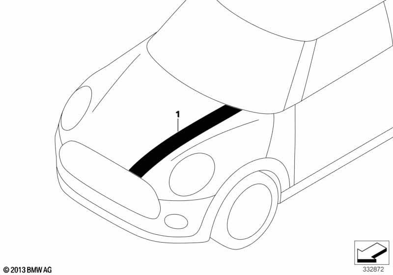 Genuine Front Left Bonnet Hood Strips White 51 14 7 365 185 view 2